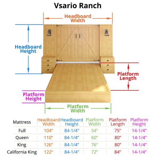 Vsario Ranch Headboard Dimensions