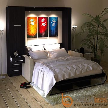 InLine Murphy Bed with Hutch and InLine Sofa-Open