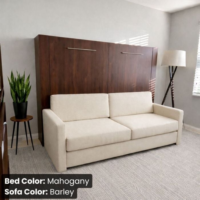 Queen MahoganyHorizontal InLine W/ Barley Sofa-Closed