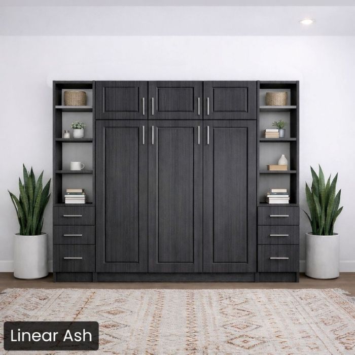 Full Linear Ash Horizontal Metropolitan Murphy W/Top/Side Hutches-Closed
