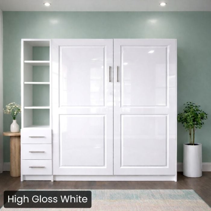 King High Gloss White Metropolitan W/ Hutch-Closed