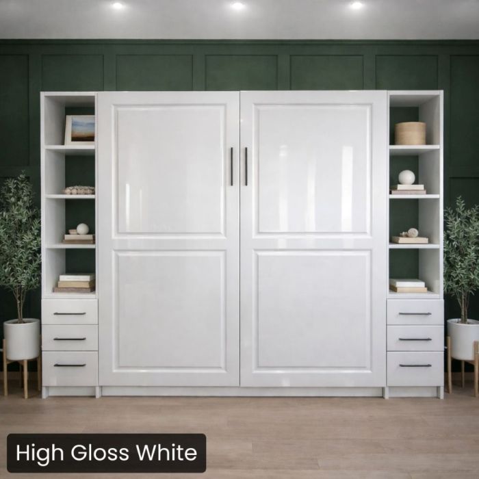King High Gloss White Metropolitan W/ Hutches-Closed