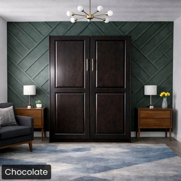 Chocolate Queen Metropolitan Murphy Bed-Closed