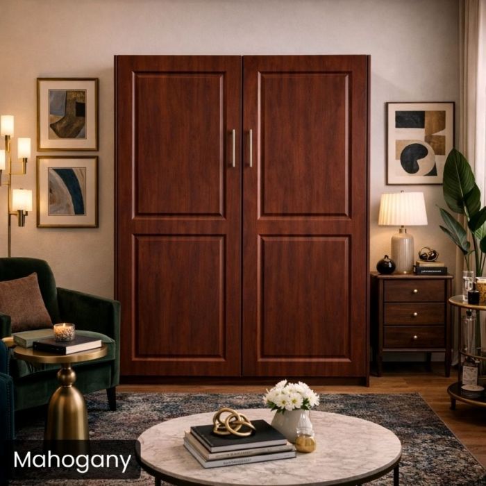 Mahogany Queen Metropolitan Murphy Bed-Closed