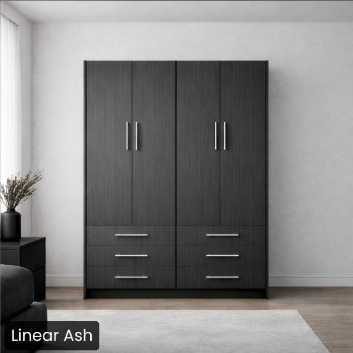 Queen Linear Ash Penthouse Murphy Bed-Closed