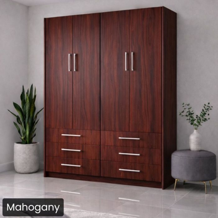 Queen Mahogany Penthouse Murphy Bed-Closed