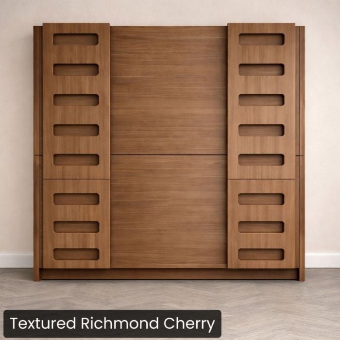 Twin-XL Textured Richmond Cherry Urban Stack Bunk Bed-Closed