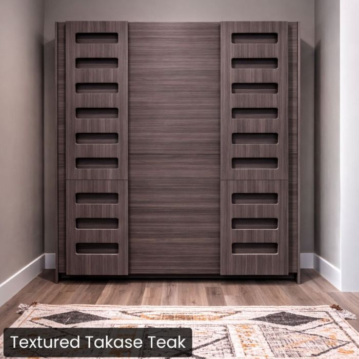 Twin Textured Takase Teak Urban Stack Bunk Bed-Closed