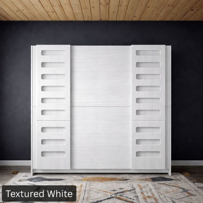 Twin-XL Textured White Urban Stack Bunk Bed-Closed