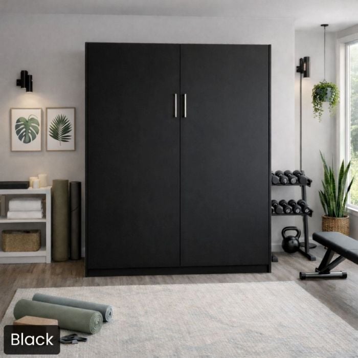 Black Queen Urban Murphy Bed-Closed