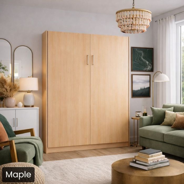 Maple Queen Urban Murphy Bed-Closed