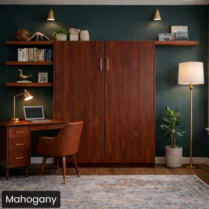 Mahogany Full Urban Murphy Bed-Closed