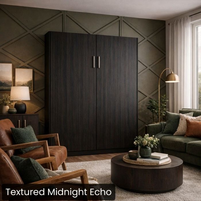Textured Midnight Echo Queen Urban Murphy Bed-Closed