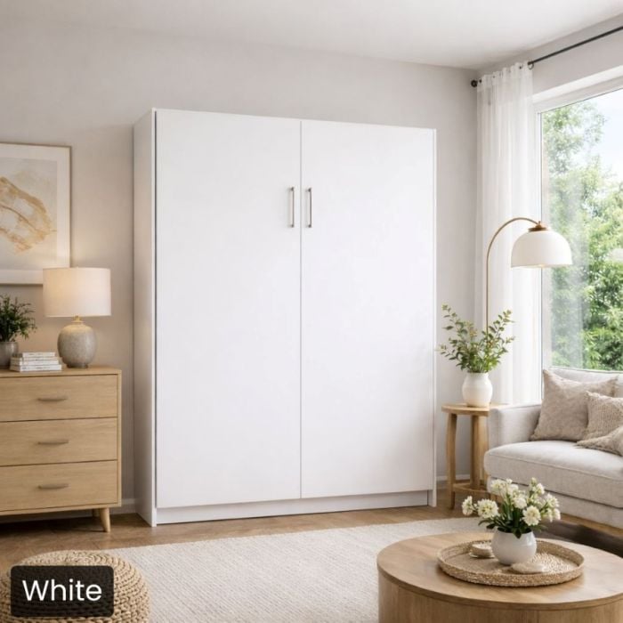 White Queen Urban Murphy Bed-Closed