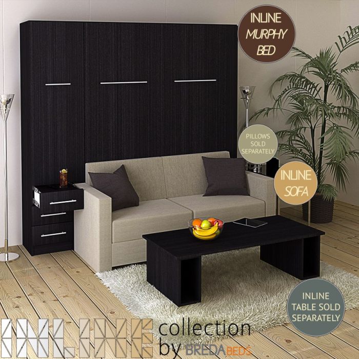 InLine Murphy Bed with Hutch and InLine Sofa