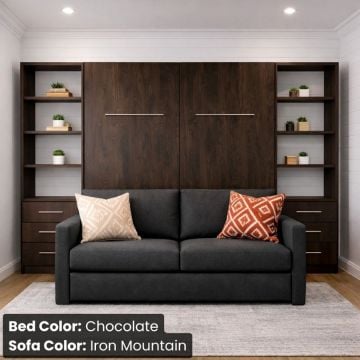 InLine Murphy Bed with Hutches and Sofa-Closed