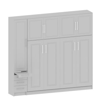 Horizontal Metropolitan Murphy with Top And 1 Side Hutch-Closed