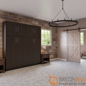 Horizontal Urban Murphy Bed W/Top Hutch-Closed
