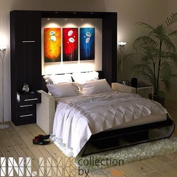 InLine Murphy Bed with Hutch and InLine Sofa-Open