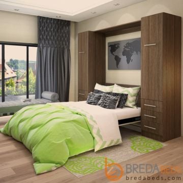 Studio Murphy Bed W/Hutches-Open