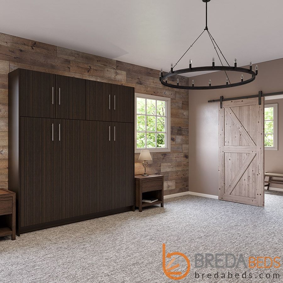 Horizontal Urban Murphy Bed with Top Hutch | Horizontal Murphy Bed