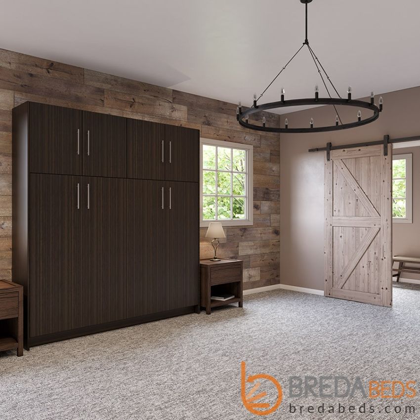 Horizontal Urban Murphy Bed with Top Hutch Horizontal Murphy Bed